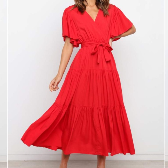 Red Midi Dress - Picture 2 of 5